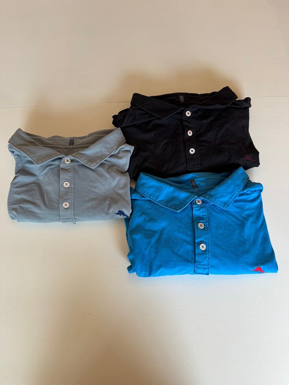 Tommy Bahama Lot of 3 Men's Island Zone Polo Shirts Size 3XL Blue Back Grey